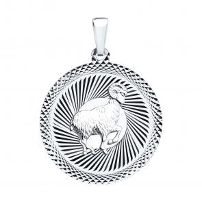 Серебряная подвеска Знак зодиака Овен Diamant 94-130-00222-1 фото