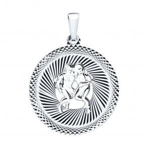 Серебряная подвеска Знак зодиака Близнецы Diamant 94-130-00223-1 фото