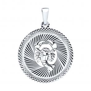 Серебряная подвеска Знак зодиака Рак Diamant 94-130-00224-1 фото