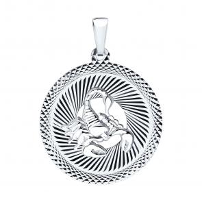 Серебряная подвеска Знак зодиака Скорпион Diamant 94-130-00229-1 фото