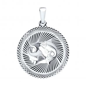 Серебряная подвеска Знак зодиака Рыбы Diamant 94-130-00232-1 фото