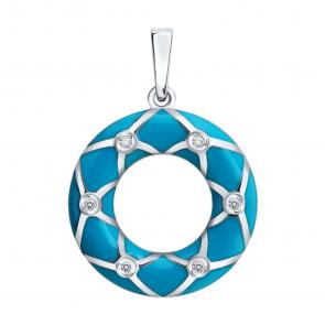 Серебряная подвеска Diamant с фианитом и эмалью 94-130-00235-1 фото