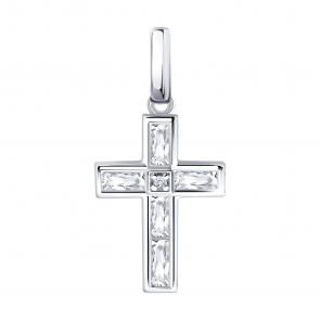 Серебряная подвеска SOKOLOV с фианитом 94-130-00270-1 фото