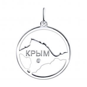 Серебряная подвеска Крым Diamant с фианитом 94-130-00500-1 фото