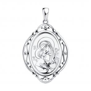 Серебряная подвеска-иконка Божьей Матери Костромская-Фёдоровская Diamant 94-130-00862-1 фото