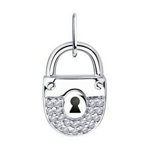 Серебряная подвеска Diamant с фианитом и эмалью 94-130-01000-1 фото
