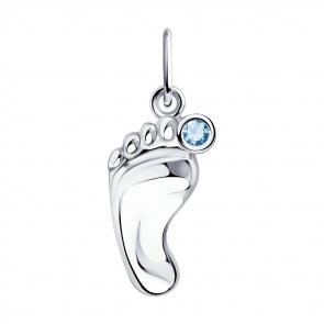 Серебряная подвеска Пяточка Diamant с фианитом 94-130-01002-2 фото
