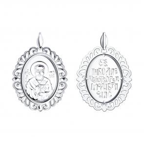 Серебряная подвеска-иконка Святитель Николай Чудотворец Diamant 94-130-01041-1 фото