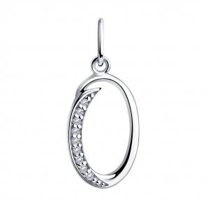 Серебряная подвеска-буква O Diamant с фианитом 94-130-01145-1 фото