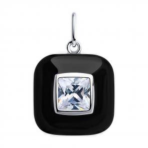 Серебряная подвеска Diamant с фианитом и эмалью 94-130-01801-1 фото