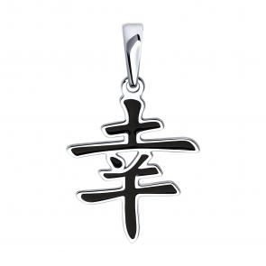 Серебряная подвеска-иероглиф Удача Diamant с эмалью 94-130-02074-1 фото