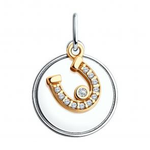 Подвеска из золочёного серебра символ Успех Diamant с фианитом 94-130-02104-2 фото