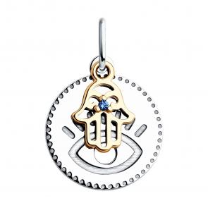 Серебряная подвеска символ Защита Diamant с фианитом 94-130-02108-2 фото