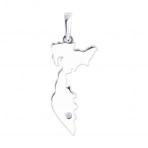 Серебряная подвеска п.о Камчатка Diamant с фианитом 94-130-02188-1 фото