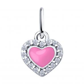 Серебряная подвеска Diamant с фианитом и эмалью 94-130-02202-1 фото