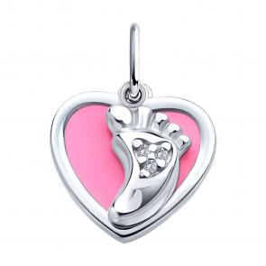 Серебряная подвеска Diamant с фианитом и эмалью 94-130-02222-2 фото