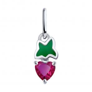 Серебряная подвеска Diamant с эмалью и рубиновым корундом 94-130-02280-1 фото
