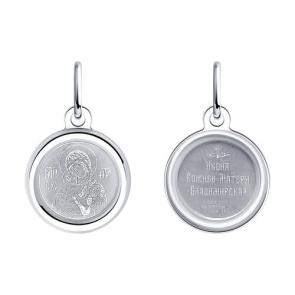 Серебряная подвеска Иконка Божией Матери Владимирская Diamant 94-132-01967-3 фото