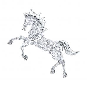 Серебряная брошь Символ года Лошадь Diamant с фианитом 94-140-00267-1 фото