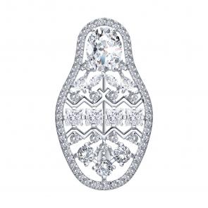 Серебряная брошь Diamant с фианитом 94-140-00398-1 фото