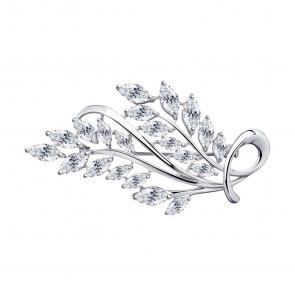 Серебряная брошь Diamant с фианитом 94-140-00485-1 фото