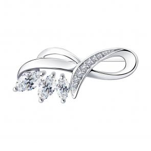 Серебряная брошь Diamant с фианитом 94-140-00614-1 фото