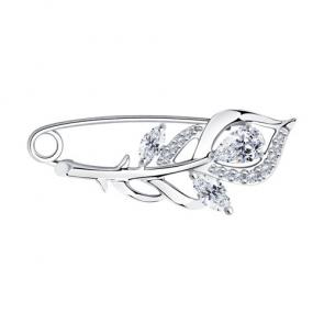Серебряная брошь Diamant с фианитом 94-140-00615-1 фото