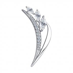 Серебряная брошь Diamant с фианитом 94-140-00669-1 фото