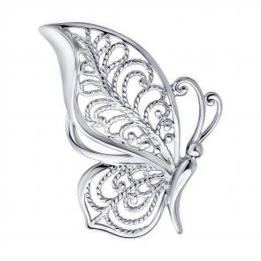 Серебряная брошь Diamant 94-140-00727-1 фото