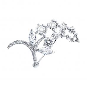 Серебряная брошь Diamant с фианитом 94-140-01411-1 фото