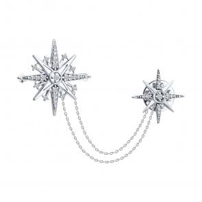 Серебряная брошь Diamant с фианитом 94-140-02152-2 фото