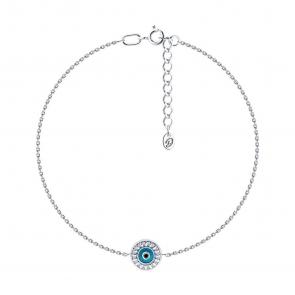 Серебряный браслет Diamant с фианитом и эмалью 94-150-02227-1 фото