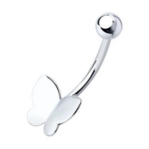 Серебряный пирсинг в пупок Diamant 94-160-02000-1 фото