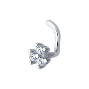 Серебряный пирсинг в нос Diamant с фианитом 94-160-02001-1 фото
