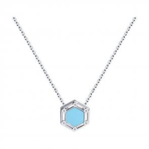 Серебряное колье Diamant с фианитом и эмалью 94-170-01591-1 фото