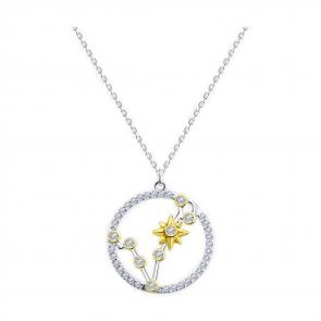 Колье из лимонного серебра Знак зодиака Рыбы Diamant с фианитом 94-170-01781-1 фото