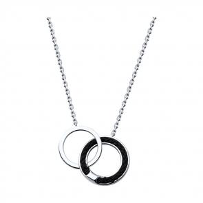 Серебряное колье Diamant с элементом из текстиля 94-170-01882-1 фото