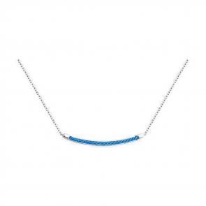 Серебряное колье Diamant с элементом из текстиля 94-170-01886-3 фото