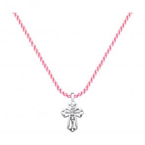 Текстильный шнурок-колье с декоративным элементом из серебра Diamant 94-170-01911-1 фото