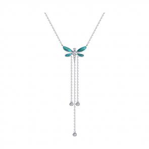 Серебряное колье Diamant с фианитом и эмалью 94-170-02245-1 фото