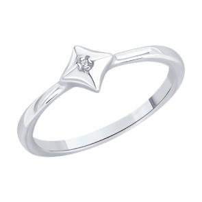 Серебряное кольцо Diamant с бриллиантом 94-210-02137-1 фото