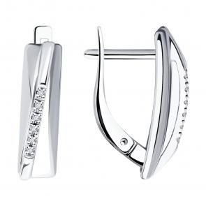 Серебряные серьги Diamant с бриллиантом 94-220-01746-1 фото