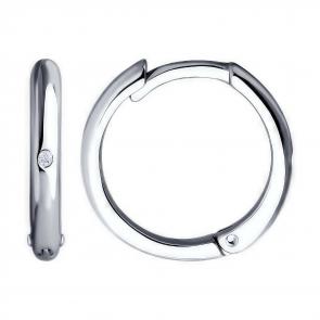 Серебряные серьги Diamant с бриллиантом 94-220-02035-1 фото