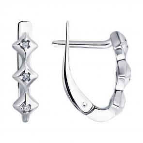 Серебряные серьги Diamant с бриллиантом 94-220-02136-1 фото