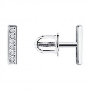 Серебряные серьги Diamant с бриллиантом 94-222-02055-1 фото