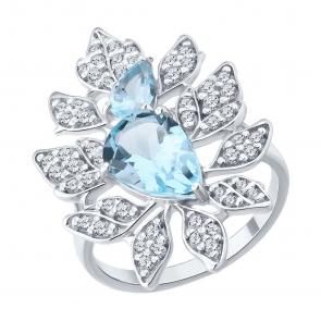 Серебряное кольцо Diamant с топазом и фианитом 94-310-00111-1 фото