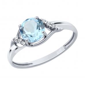 Серебряное кольцо Diamant с топазом и фианитом 94-310-00175-1 фото