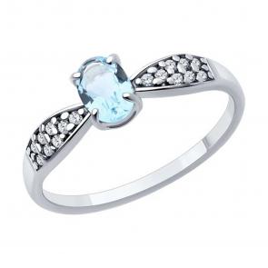 Серебряное кольцо Diamant с топазом и фианитом 94-310-00176-1 фото