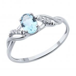 Серебряное кольцо Diamant с топазом и фианитом 94-310-00177-1 фото