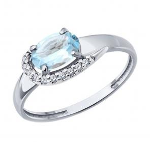 Серебряное кольцо Diamant с топазом и фианитом 94-310-00183-1 фото